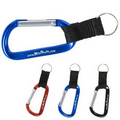 Carabiner Keychain w/ Strap and Split Ring